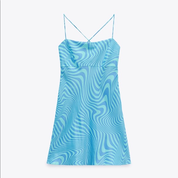 Zara Dresses Satin Effect Print Dress Poshmark